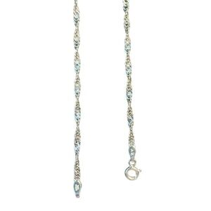 VTG | Signed Sterling Silver Singapore Link Anklet/Bracelet 10”